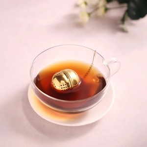 Golden Metal <b>Tea</b> <b>Infuser</b> Ball Reusable Strainer with Chain and Hook for Loose Leaf <b>Tea</b> - Product Image 4