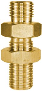 Conector de latón macho para montaje en tabique con tuerca hexagonal de seguridad |   Conector de Tanque con Rosca NPT de Baja Presión |   Conector Macho-Macho Pulido en Pulgadas - Product Image 2