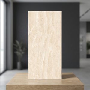 Carreaux de porcelaine émaillée effet marbre Travertino Ivory 60x120, polis, pour sol, finition brillante, Pesos Porcellanitic - Product Image 5