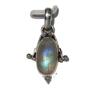 Colgante de Plata de Ley 925 con piedras preciosas, joyería hecha a mano, cabujón ovalado - Product Image 3