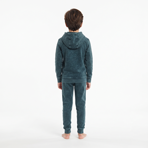 Conjunto de Ropa Deportiva de Dos Piezas con Capucha y Lavado Ácido para Niños, Corte Regular, con Logotipo Personalizado, Estilo Urbano - Product Image 4