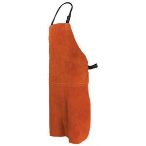 Tablier de soudeur en cuir de vachette pleine fleur avec manches en polyester, résistant aux flammes, grande taille, pour travaux lourds - Product Image 6