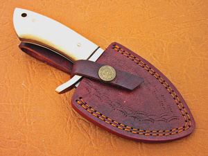 Handmade Pasha Enterprises Industrial Grade Skinning/Camping/Hunting <b>Knife</b> Damascus Steel Blade <b>Bone</b> Leather Sheath 8 Inches OEM - Product Image 3