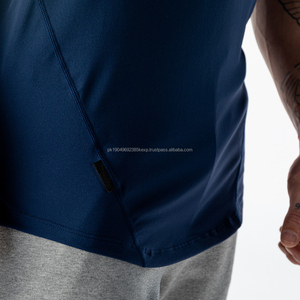 Débardeur de sport slim de haute qualité pour homme avec capuche, en coton respirant, style décontracté musclé, impression personnalisée - Product Image 2