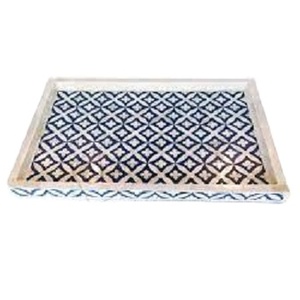 Bandeja con incrustaciones de hueso para servir, vajilla redonda de Ramadán Eid, fabricante de bandeja de servicio con incrustaciones de hueso, novedad - Product Image 1