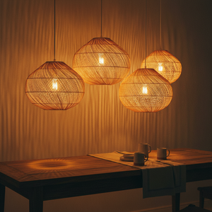Boho <b>Wicker</b> Rattan Pendant <b>Light</b> Handmade Natural Lamp <b>Shade</b> for Dining Room or Coffee Shop Decoration Cheap Price Vietnam - Product Image 1