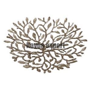 Lujo oro metal hermosa flor multicolor frutero artesanía alta calidad latón metal decorativo 22K oro plateado cuenco - Product Image 2