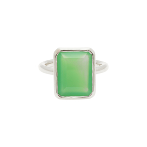 Green Chalcedony <b>Ring</b> Gold Plated 925 Sterling <b>Silver</b> Collet Set Handmade <b>Rings</b> 15x12mm <b>Emerald</b> Cut <b>Silver</b> <b>Rings</b> Bulk Supplier - Product Image 2