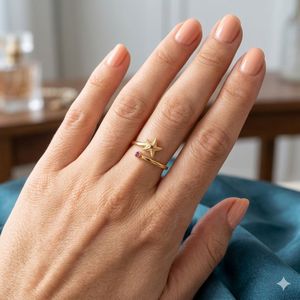 Wedding Wear 925 Sterling Silver Gold Plated Jewelry Ruby Gemstone Women Wear Classic <b>Couple</b> <b>Ring</b> - Product Image 5