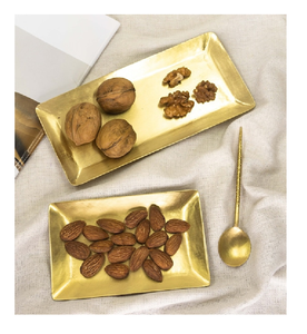 Antique Brass Storage Tray with Intricate Design for Classic Traditional Home Styling and Premium Gift Hampers <b>Set</b> of 2 - Product Image 1