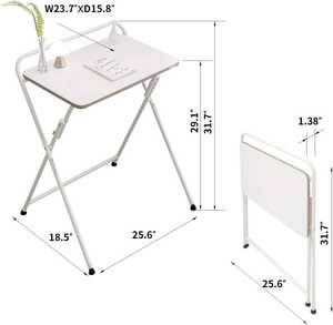 Bureau pliant moderne pour petits espaces, avec structure métallique de qualité supérieure, table d'extérieur pour usage extérieur et salon - Product Image 2