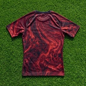 Men Compression Shirt Short Sleeve Bape Style T Shirt for Men Apparel <b>Tshirt</b> <b>Red</b> Marble Workout Fitness Sportswear Top - Product Image 6