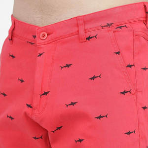 Pantalones Cortos Casuales para Hombre, Rojos, Estampados, 100% Poliéster, de Secado Rápido, Antiarrugas, Cintura Elástica, Estilo Chino, Cómodos para Uso Diario - Product Image 6