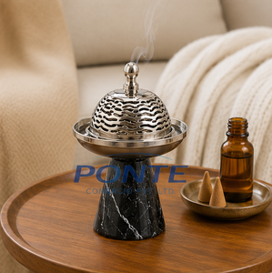 Luxury Marble and Metal <b>Bakhoor</b> Burner Elegant Middle Eastern <b>Oud</b> Incense Censer For Ramadan Decor High-End Wedding Gift - Product Image 6