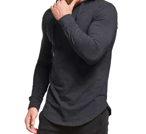 Men's Hooded Sweatshirt Solid Color Casual Autumn Wear Long Sleeve Pullover 100% Polyester <b>Knitted</b> Breathable Premium quality - Product Image 3