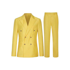 Chaqueta de Traje para Hombre, Estilo Casual de Negocios, Corte Entallado, Cuello Mao, Tejido de Ganchillo, Lavado, Doble Botonadura - Product Image 5