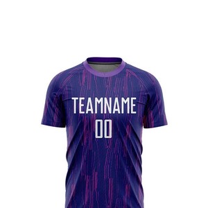ชุดเสื้อฟุตบอลและกางเกงขาสั้นสีม่วง พิมพ์ลายแบบซับลิเมชั่น ระบายเหงื่อได้ดี สำหรับผู้ใหญ่ ทีมชายหญิง - Product Image 3