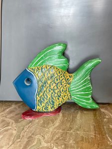 Ensemble de figurines de poisson en aluminium colorées faites à la main, sculpture d'animaux rustiques sculptés, décoration pour la maison et le jardin - Product Image 3