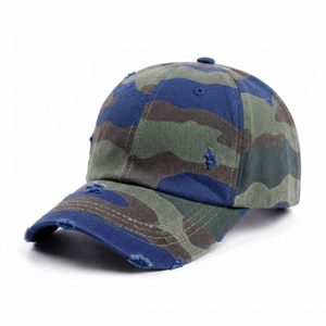Gorra de Béisbol Vintage de Camuflaje, de Algodón Lavado, 6 Paneles, Visera Curva, Estilo Desgastado, Ajustable, Unisex, para Uso en Exteriores, Primavera/Verano - Product Image 3