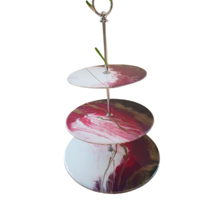 Soporte de servir de resina epoxi personalizable de 3 niveles con efecto mármol para tartas, ideal para bodas modernas y decoración de mesas en el hogar. - Product Image 6
