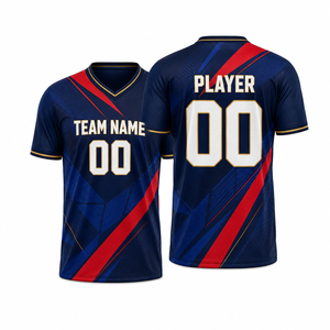 Maillot de football professionnel personnalisé à séchage rapide 100% polyester, sublimé, avec logo, nom et numéro de l'équipe - Product Image 1
