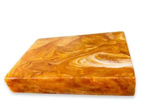 Plateau de rangement rectangulaire moderne en résine aspect marbre ambré multifonctionnel pour organisateur de salle de bain, idéal pour Diwali et les cadeaux de pendaison de crémaillère - Product Image 2