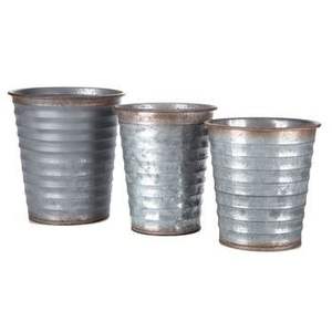 Jardinière élégante vintage en métal galvanisé blanc vieilli avec poignée, écologique, pour la maison, le balcon, la terrasse, le jardin, décorative - Product Image 4