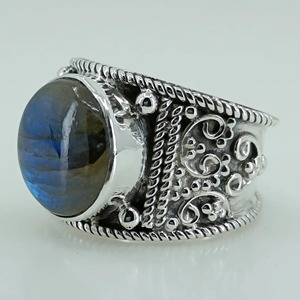<b>Labradorite</b> <b>Ring</b> 925 Sterling Silver Handmade Boho Statement Promise Jewelry for Women Natural Round Shape Gemstone Jewelry - Product Image 6