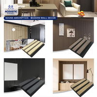 Panneau acoustique à lattes en placage de bois moderne de qualité commerciale, absorption sonore, contrôle de l'écho pour hôtel, chambre, aéroport, salon, intérieur
