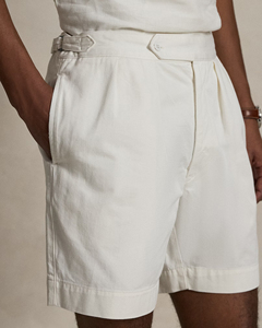 Pantalones cortos plisados de algodón de primera calidad para hombre, pantalones cortos informales de verano blancos con ajustadores laterales, transpirables y cómodos - Product Image 5