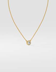 Collier solitaire de luxe 1 carat en argent sterling 9KT 10KT 14KT 18KT avec serti clos, pendentif pour femme en or 18 carats, bijou de laboratoire, cadeau pour anniversaire - Product Image 4