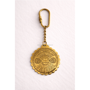Antique Calendar <b>Key</b> Chain Brass <b>Ring</b> Vintage Perpetual Calendar Keychain Decorative Metal Keyring for Daily Use Gift - Product Image 1