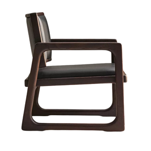 Silla de Madera Maciza con Reposabrazos, Asiento Tapizado en Cuero PU, Silla de Ocio Moderna y Minimalista para Muebles de Hotel, Cafetería y Restaurante - Product Image 3