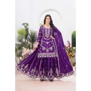 Women's Beautiful <b>Top</b> Plazzo and Fancy Dupatta Set for Parties - Product Image 1