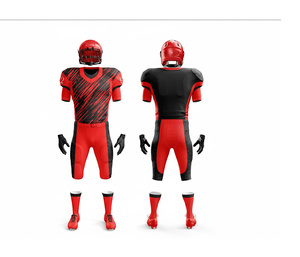 Uniformes de football américain de sublimation haut de gamme, maillots d'équipe personnalisés |   Ensemble de football avec maillot et pantalon |   Polyester respirant - Product Image 2