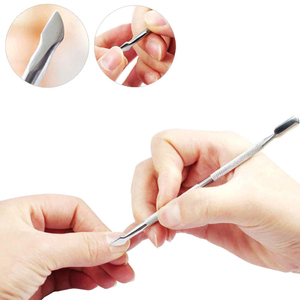 Professional Stainless Steel Dual-End <b>Cuticle</b> Pusher Set Reusable Nail <b>Tool</b> for Manicure with Customized Logo - Product Image 4