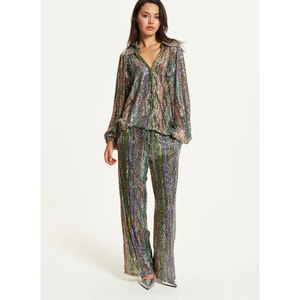 Highest Demanding Loose Fitted Women's Clothing Multi Color Design Button Down Closure <b>Blazer</b> & Pants <b>Sets</b> In Low MOQ - Product Image 1