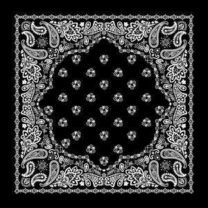Bandana en coton noir audacieux pour hommes et femmes, foulard unisexe à motif Paisley pour le streetwear quotidien, les voyages, les festivals et les usages quotidiens ! - Product Image 1