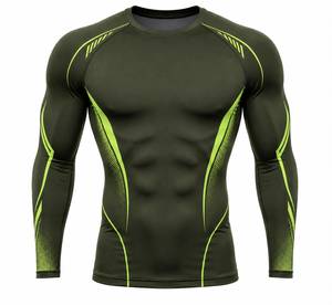 Premium Men's Long Sleeve Compression Rash Guard Eco-Friendly 180g Spandex Polyester Quick Dry Breathable <b>Athletic</b> Workout Shirt - Product Image 3