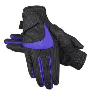 ถุงมือขี่ม้า Pro Grip Performance สีดำตาข่ายตกแต่งสีม่วง ระบายอากาศได้ดี ผลิตจากหนังสังเคราะห์ เหมาะสำหรับการฝึกขี่ม้าแบบ Dressage - Product Image 3