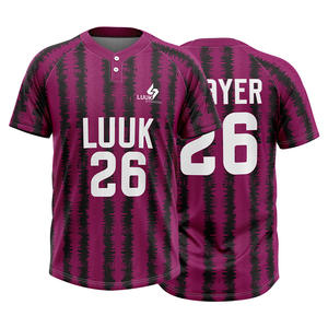 Camiseta de Béisbol Personalizada con Nombre, Número y Logotipo, 100% Poliéster, Anti-UV, Manga Corta, Transpirable, de Secado Rápido, para Softbol - Product Image 6