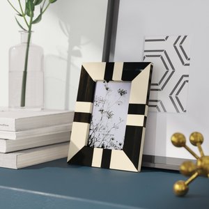 Artistic Natural Buffalo Bone Inlay <b>Photo</b> <b>Frame</b> Decorative <b>Black</b> and white Style Mosaic Picture <b>Frame</b> for Bedroom Shelf Homeware - Product Image 3