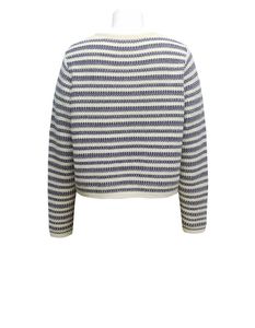 Cárdigan de Punto a Rayas con Cuello en V para Mujer, Manga Larga, Largo Corto, Botones al Frente, Estilo Casual para Otoño - Product Image 2