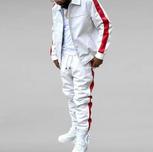 Ensemble de survêtement coupe-vent zippé imprimé grande taille pour homme, style streetwear, haute qualité - Product Image 1