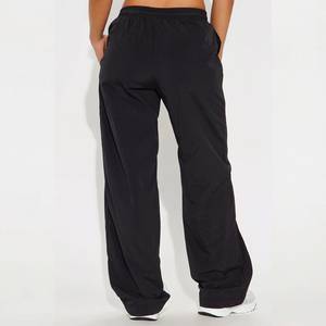 Nuevos pantalones jogger de mujer de pierna ancha con bolsillos y cordón, pantalones jogger cortavientos de mujer, pantalones jogger de pierna recta - Product Image 6