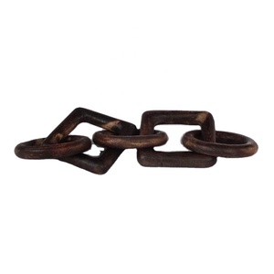 Modern Square Home Decor Metal Chain Link Sculpture Hand Carved Metal Knot Decorative Chain Link Farmhouse Wooden Crafts - Product Image 1