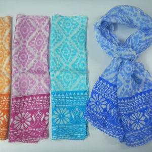 Slik Printed <b>Scarf</b> Manufacturer 100x100cms Pareo - Product Image 1