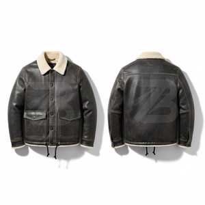 Best Quality High Street Style Slim Fit Men's Motorcycle <b>Jacket</b> Reversible Waterproof Polyester Lining Winter - Product Image 1
