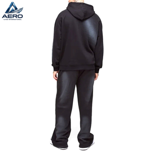 Custom Heavyweight Spray <b>Paint</b> Acid Wash Tracksuit <b>Set</b> Men Streetwear Full Zip Hoodie Wide Leg Sweatpants Two Piece <b>Set</b> - Product Image 2