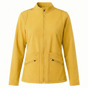 Veste de travail médicale personnalisée à col montant et double poche avant, extensible, pour infirmières - Prix de gros - Product Image 6